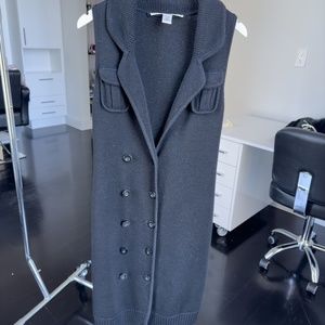 DIANE VON FURSTENBERG Womens Black Knit Sleeveless Sweater Shift Dress